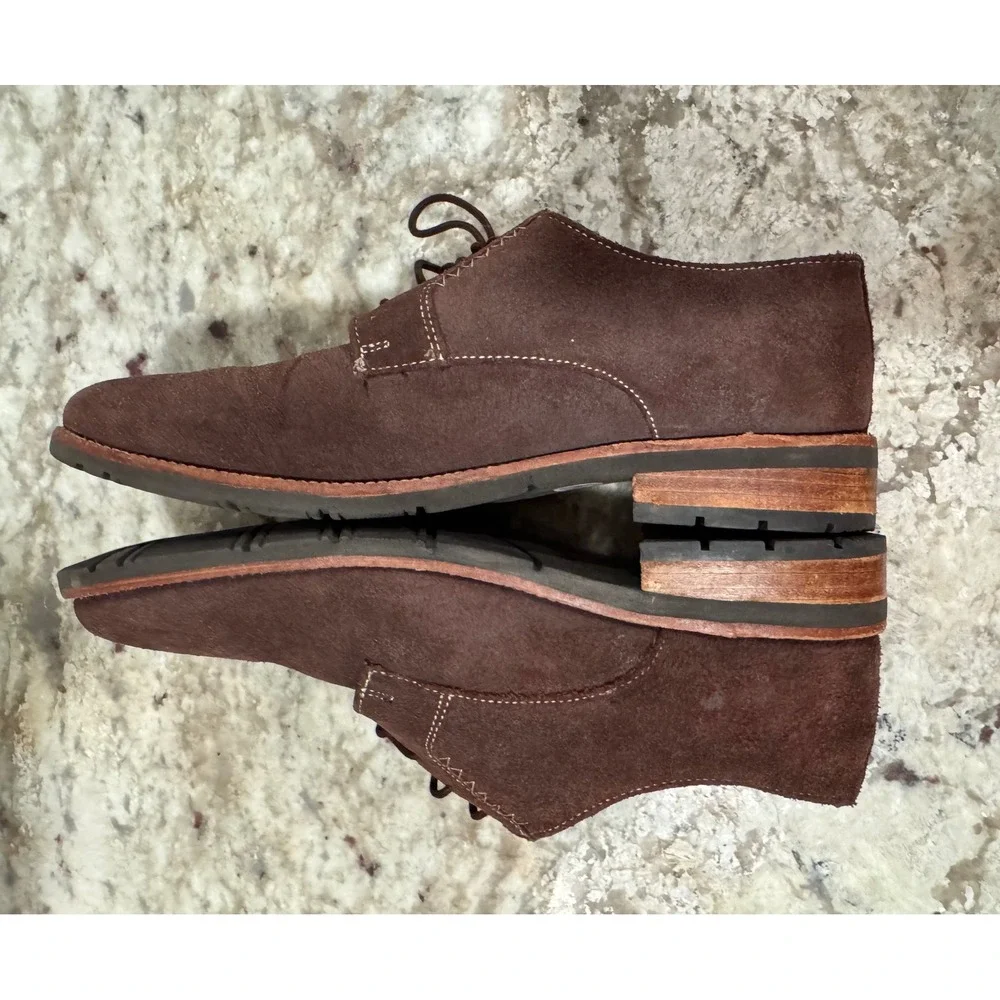 Ben Sherman Mens Brown Suede Derby Lace Up Oxford Shoes Size 11
